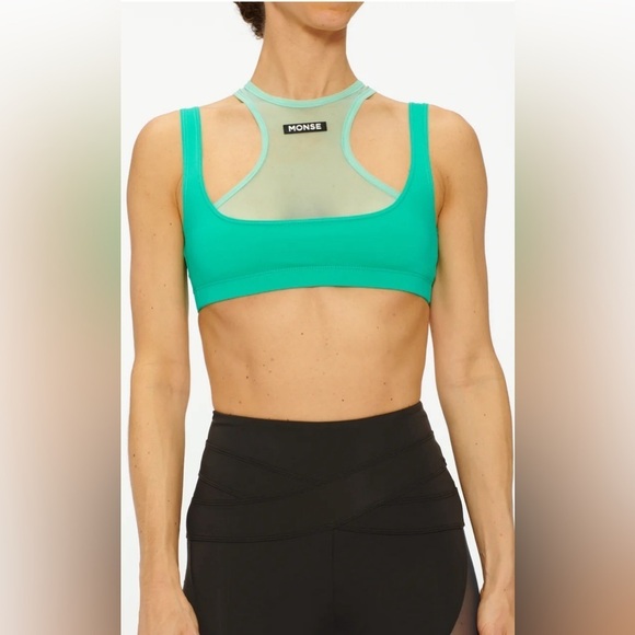NEW MONSE | Double Layer Sports Bra Turquoise - Picture 1 of 7
